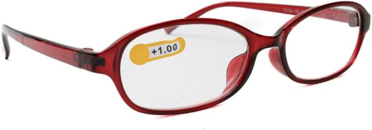 Daiso Oval Reading Glasses - Plus 1.0 Magnification - Assorted Red - Image 3